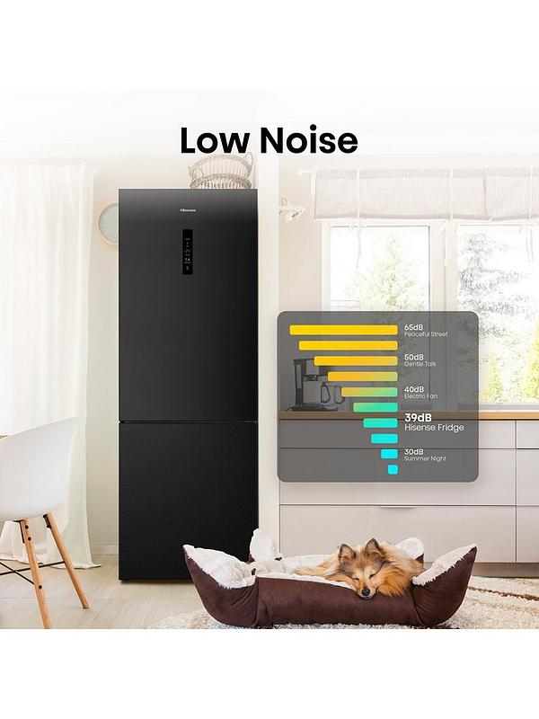 Hisense RB645N4BFE 60/40 70.4cm Frost-Free Wide Fridge Freezer - Black / Stainless Steel - Image 5
